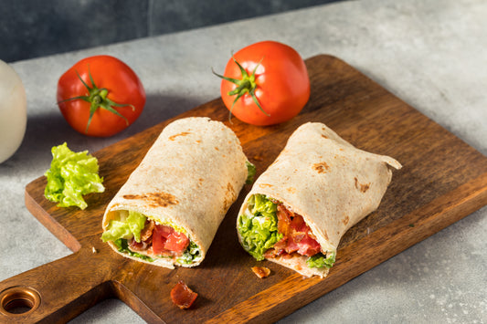 High Protein Low Carb BLT Wrap With Turkey Bacon