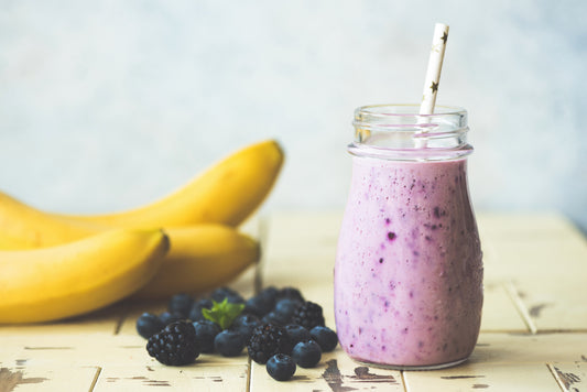 High Protein Blueberry, Banana, And Almond Butter Smoothie